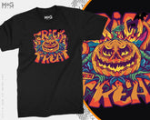 Trick or Treat Halloween T-shirt, Evil Scary Pumpkin, Halloween Outfit, Halloween Costume Shirt, Halloween Gift 2025, Unisex T-Shirt